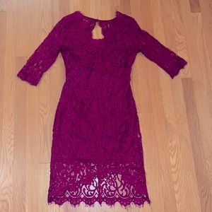 Eggplant Midi Soieblu Lace Dress - excellent condition